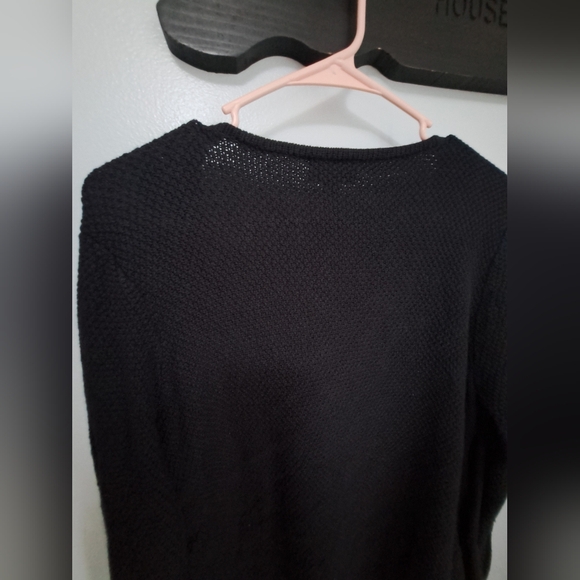 Joan Rivers Plush Faux Suede Waterfall Front Black Cardigan Size M - Picture 8 of 8